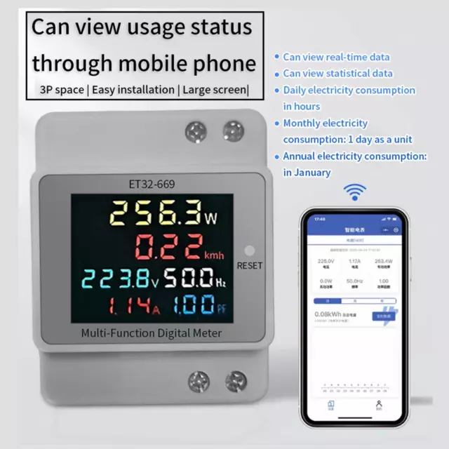 Compteur d'énergie monophasé, compteur d'électricité intelligent domestique,