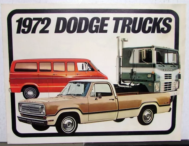 1972 Dodge Truck Dealer Sales Brochure Poster Full Line Pickup Van HD Crew Cab