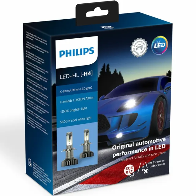 PHILIPS LED H4 X-tremeUltinon LED gen2 up to 250% Brighter 11342XUWX2 Twin  £153.33 - PicClick UK