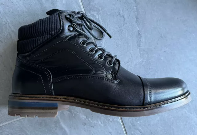 DUNE LONDON 484 Candor Toe Cap Leather Boots Mens Black UK 9 EUR 43 ...