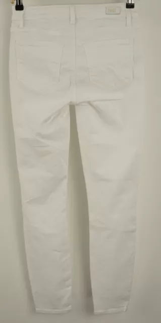 New Paige Verdugo High Rise Ankle Crop Skinny Jeans Womens Size 26 White Stretch 2