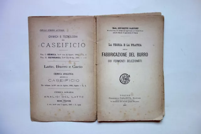 Teoria e Pratica della Fabbricazione del Burro Fermenti Sartori Casanova 1897