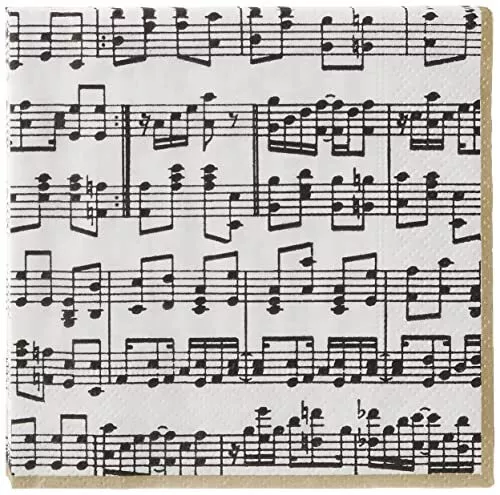 Entertaining with  Musica Paper Napkins, Pack of 20, black Cocktail 1