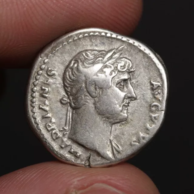 Hadrian Denarius Ancient Roman Empire Silver AR Coin 124AD Choice Very Fine