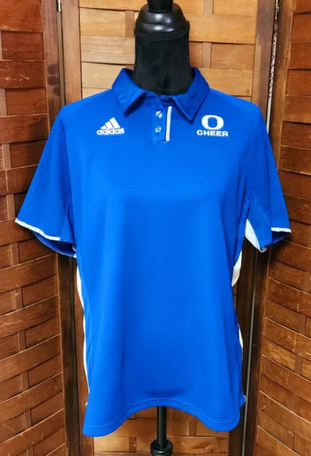 New Adidas Womens Size 2X Top Climalite Blue Solid Collared Cheerleader Coach