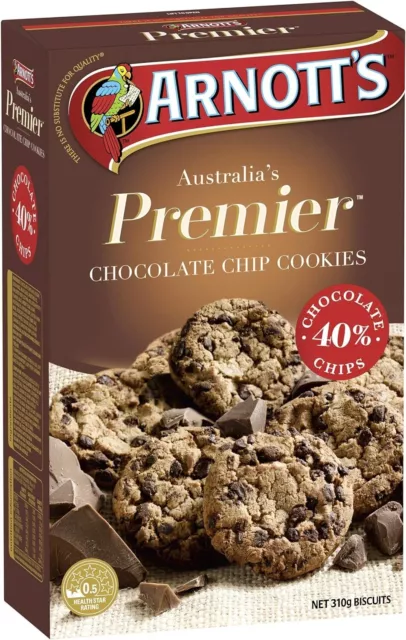 Arnott's Premier Chocolate Chip Cookies-310 Grams Free Shipping-Au