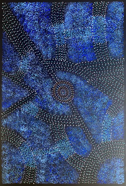 Gracie Morton Pwerle, Authentic Aboriginal Art.Size,90 x 60cm,Titled;Bush Plum