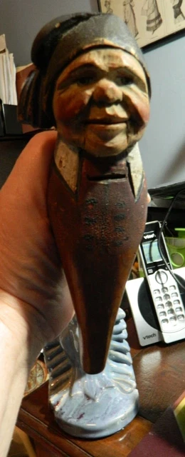 Large, antique nut cracker, black forest ? hand carved and painted