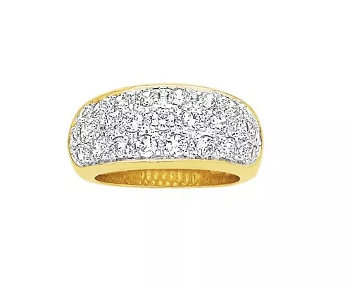 BAGUE Rhodié T48 50 52 54 56 58 60 62 64 66 Pavé Cz Plaqué 2 Or 18K Dolly-Bijoux