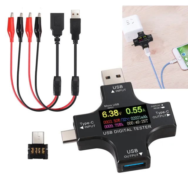 Type-C USB Power Meter Tester LCD Digital Multimeter Voltage Current Monitor