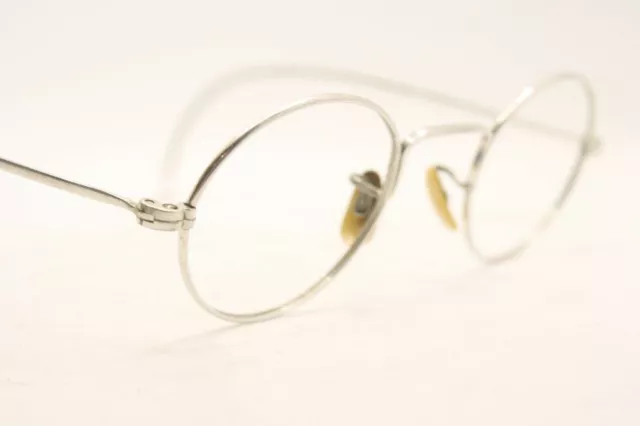 Vintage Eyeglasses Silver Tone Ovid Antique Spectacles