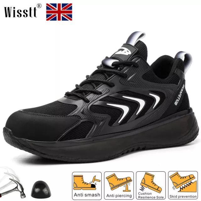 Mens Safety Trainers Womens Lightweight Lace up Work Boots Steel Toe Cap Shoes