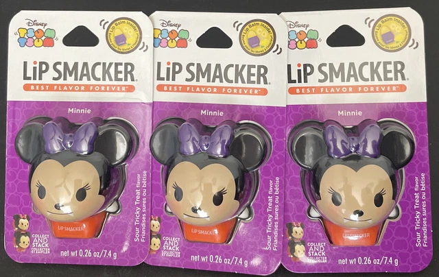 3x Disney Lip Smacker Minnie Mouse Lip Balm, Sour Tricky Treat, 0.26oz Each, New