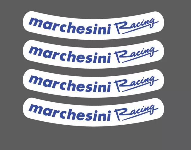 Set Adesivi per Cerchi Marchesini Racing Blu fondo trasparente