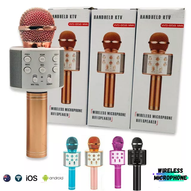 Wireless Bluetooth Microphone Karaoke Speaker Handheld Mic USB Player KTV Q9