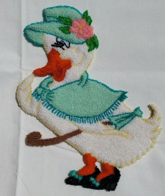 Aplique de colección con aguja punzón bordado primavera niña ganso parche artesanal playa excelente