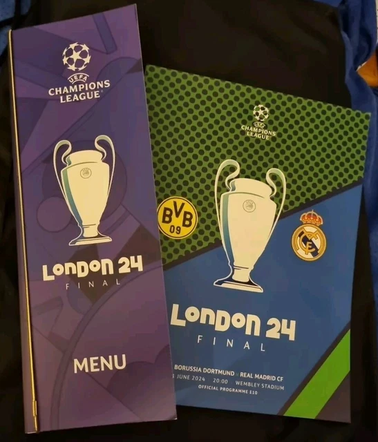 CHAMPIONS LEAGUE FINAL 2024 Programme & Menu Between Real Madrid