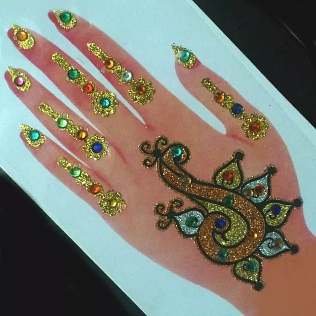 Bollywood selbstklebend Handschmuck Hand Body Sticker Mehndi Bindis Henna