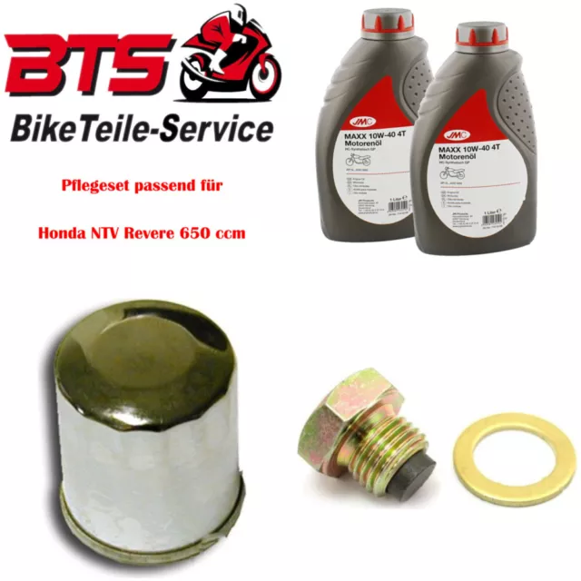 Pflegeset 2L Öl, Filter, Ablassschraube passend für Honda NTV Revere 650 ccm 56