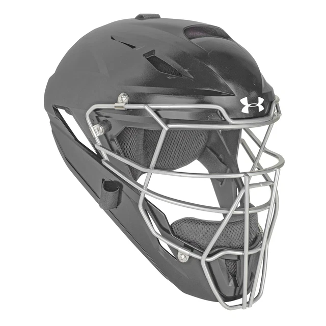Under Armour Converge Matte Youth Baseball/Softball Catcher's Helmet - Black