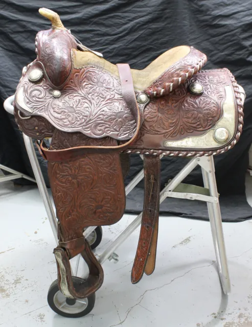 15" Billy Cook LONGHORN SILVER SHOW SADDLE - (5RLE23CB)