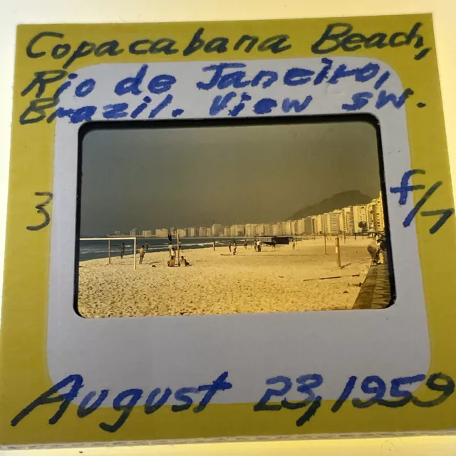 Original 35mm Slide 1959 Brazil Copacabana Beach Rio De Janeiro Kodachrome 3 995 Picclick 