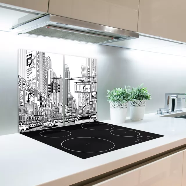 Tabla de Cortar Decorativa de Cristal Templado 2x30x52 Calles de Nueva York 2