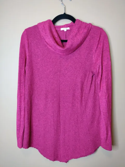 Maurices women's M cowl neck sweater pink heathered long sleeves vee at bottom