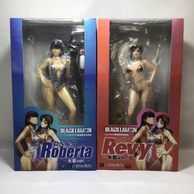 Black Lagoon Revy Roberta set of 2 Swimsuit Version 1/6 Scale PVC Figure w/Box