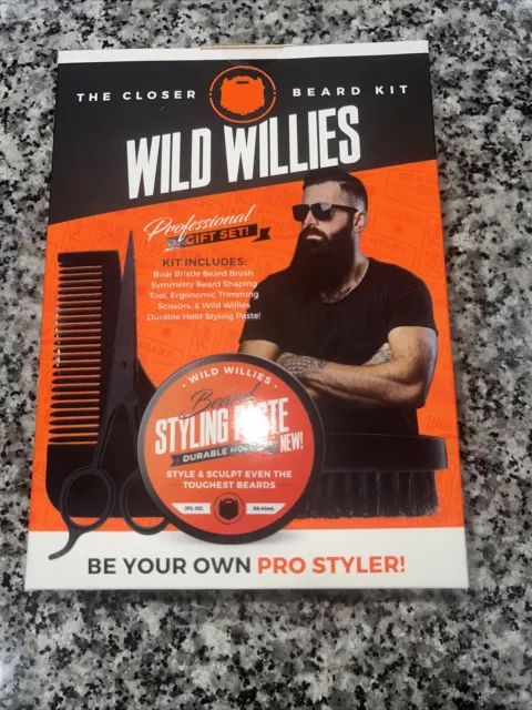 Wild Willies The Closer Beard Kit Juego de Regalo Profesional Cepillo Tijeras Bálsamo