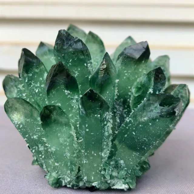 374g  New Find Green Phantom Quartz Crystal Cluster Mineral Specimen Healing