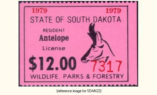 +SALE+ South Dakota Antelope 1979 $12.00 (pink)