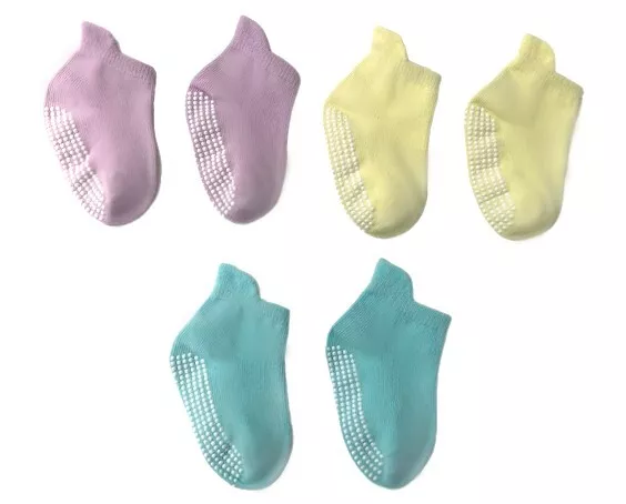 Baby Boy Girl Grip Non-Slip Anti-Slip Organic Cotton Socks 3 Pairs Brand New