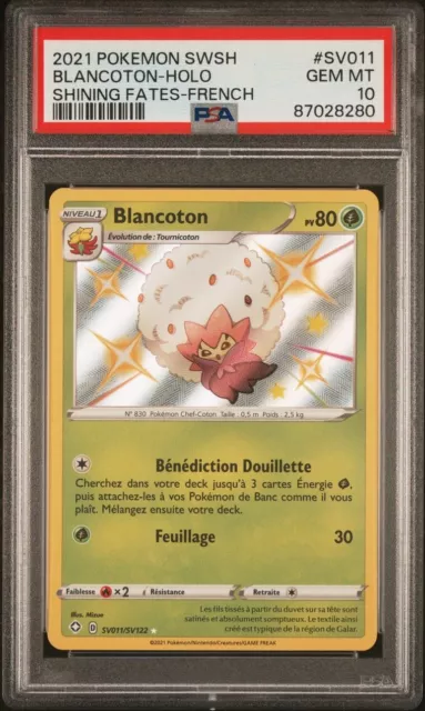 Carte Pokémon : Blancoton Shiny Sv011/Sv122 - Psa 10 - Destinées Radieuses