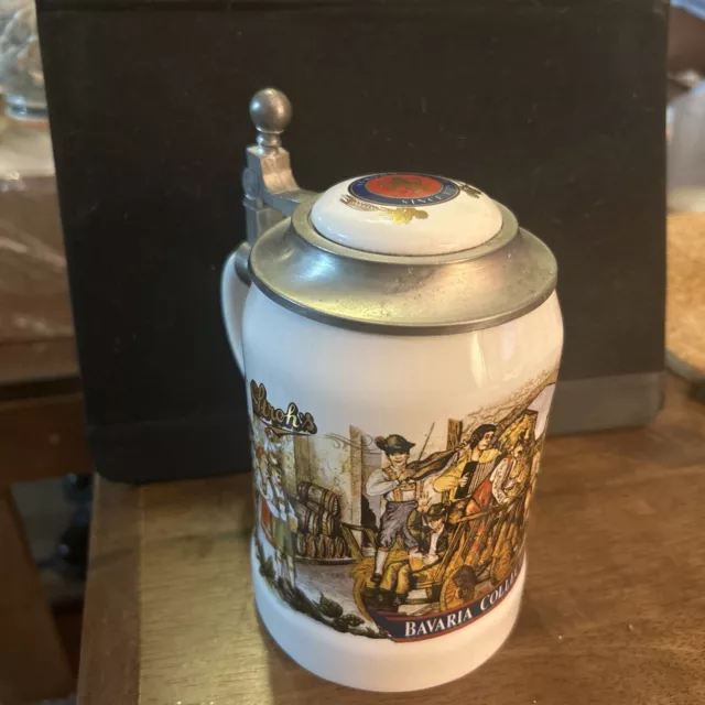 Stroh's Bavaria Collection IV Collector Beer Stein NO. 10496 Pewter Lid