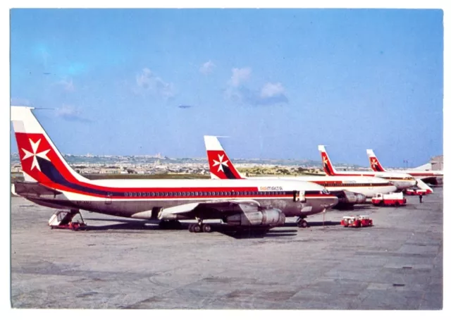 Air Malta Airlines Postcards Boeings Luqa Airport