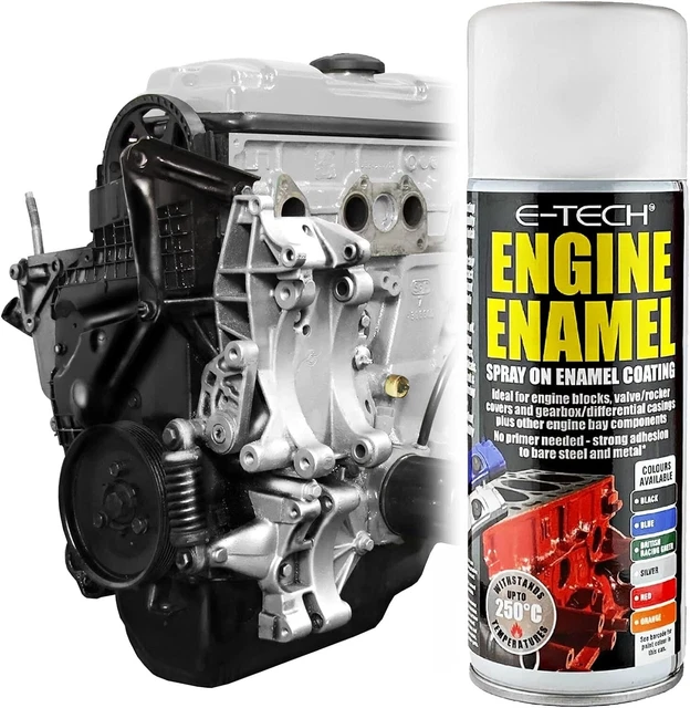 Vernice smaltata motore resistente al calore 400 ml - spray su vernice ad alta temperatura (argento)