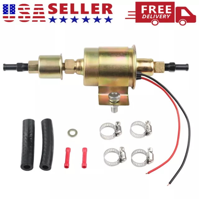 12V Universal Electric Fuel Pump Inline Low Pressure 5-9 PSI GAS Diesel E8012S
