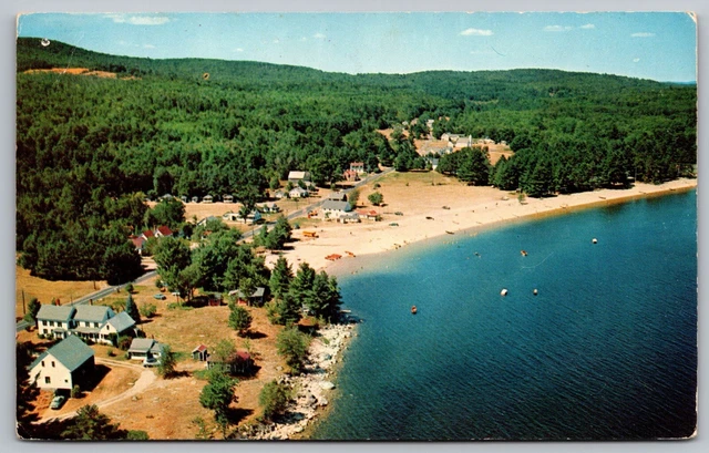 Sebago Lake Maine Aerial View Nasons Beach Forest Mountains Shoreline Postcard
