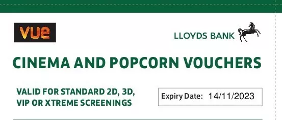 6 Vue Cinema And 1/2 Price Popcorn Vouchers
