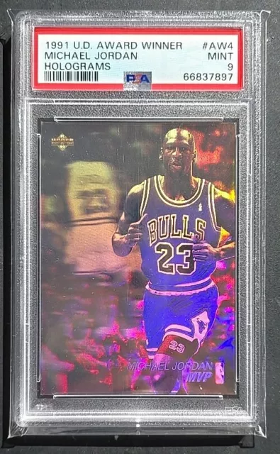 1991 NBA Upper Deck Award Winner Holograms Michael Jordan #AW4 PSA 9 MINT