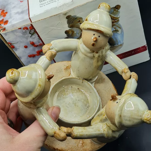 Lakeland Ring O'snowmen Christmas Tea Light Holder Ornament Boxed 3