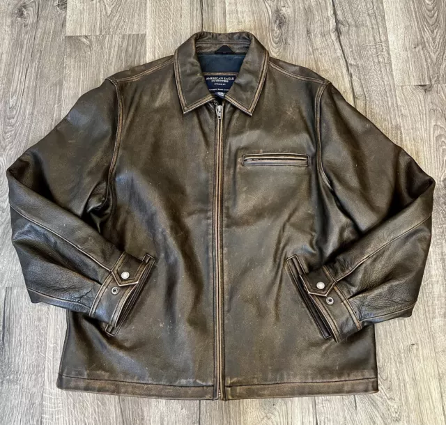 American Eagle Outfitters Leather Motorcycle Bomber Jacket Men’s  Large