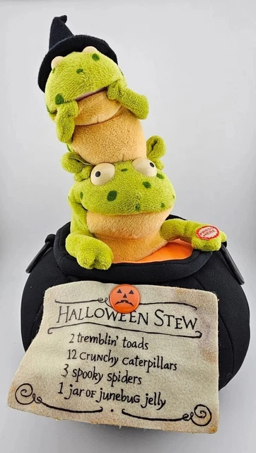 Hallmark 2008 Halloween Tremblin' Toads Caldron 11" Plush Light Sound & Motion