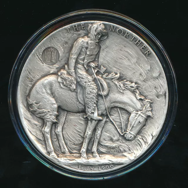 1971 Remington The Norther Medallic Art Co.~ 4.4+Oz .999 Silver Round~ Free S/H