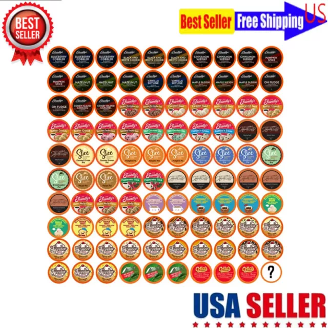 Flavored Coffee Pods Variety Sampler Pack K-Cup Makers Highest Quality 100 Count