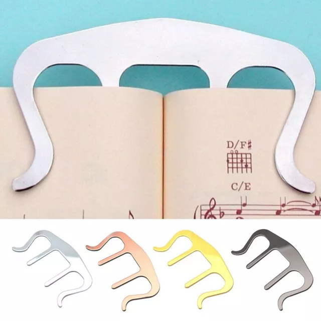 1X Pianos Supports Chanson Livre Page Pince Musique Note Feuille Métal Chaud Sal