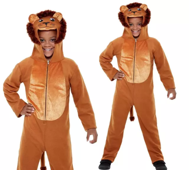 Enfants Lion Costume Garçons Filles Zoo Animal Déguisement Jungle Livre Day 4-12