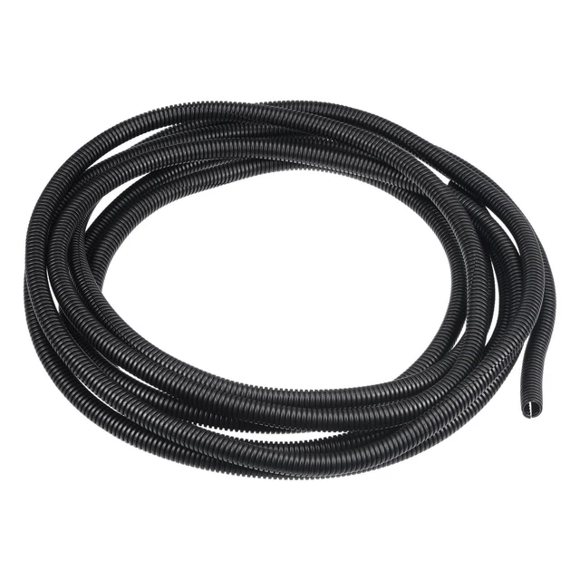 5 M 9x12mm PP Tubo Ondulato Flessibile per Giardino Ufficio Nero