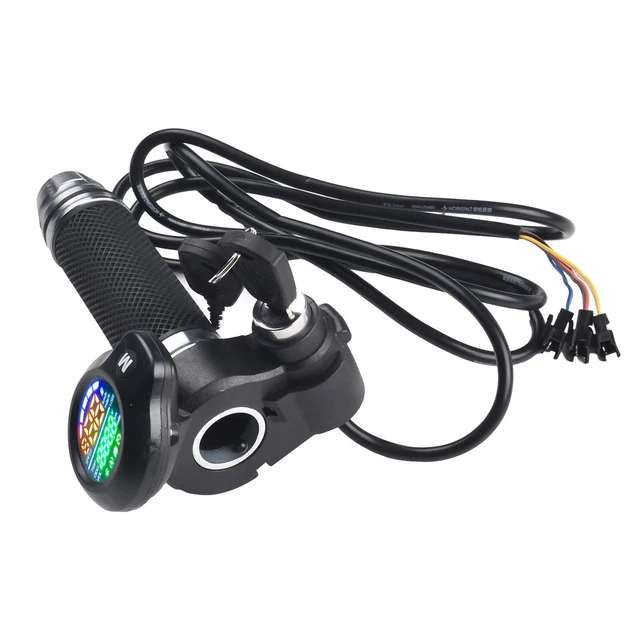 Fdit Klaxon Lumière Vélo Électrique 2 En 1 Corne LED Phare Avant Lampe Lumineuse 12V-80V Pour